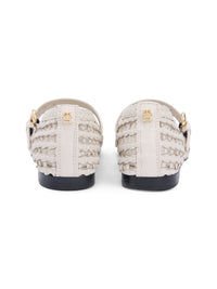Woven Leather Mix Ballerina Shoes