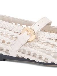 Woven Leather Mix Ballerina Shoes