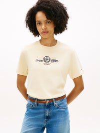 An image of the Tommy Hilfiger Crest Logo Embroidery Relaxed T-Shirt