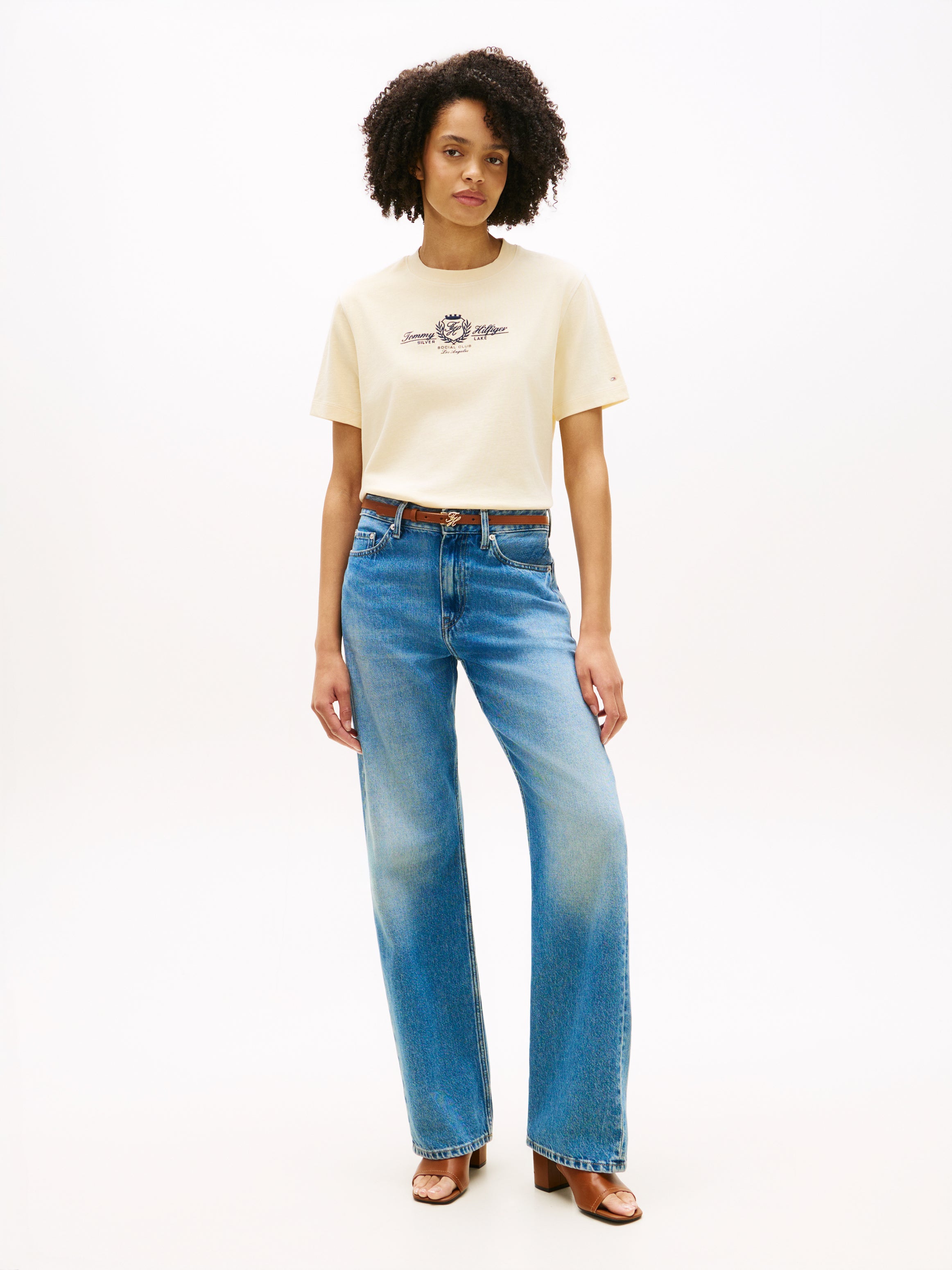 An image of the Tommy Hilfiger Crest Logo Embroidery Relaxed T-Shirt