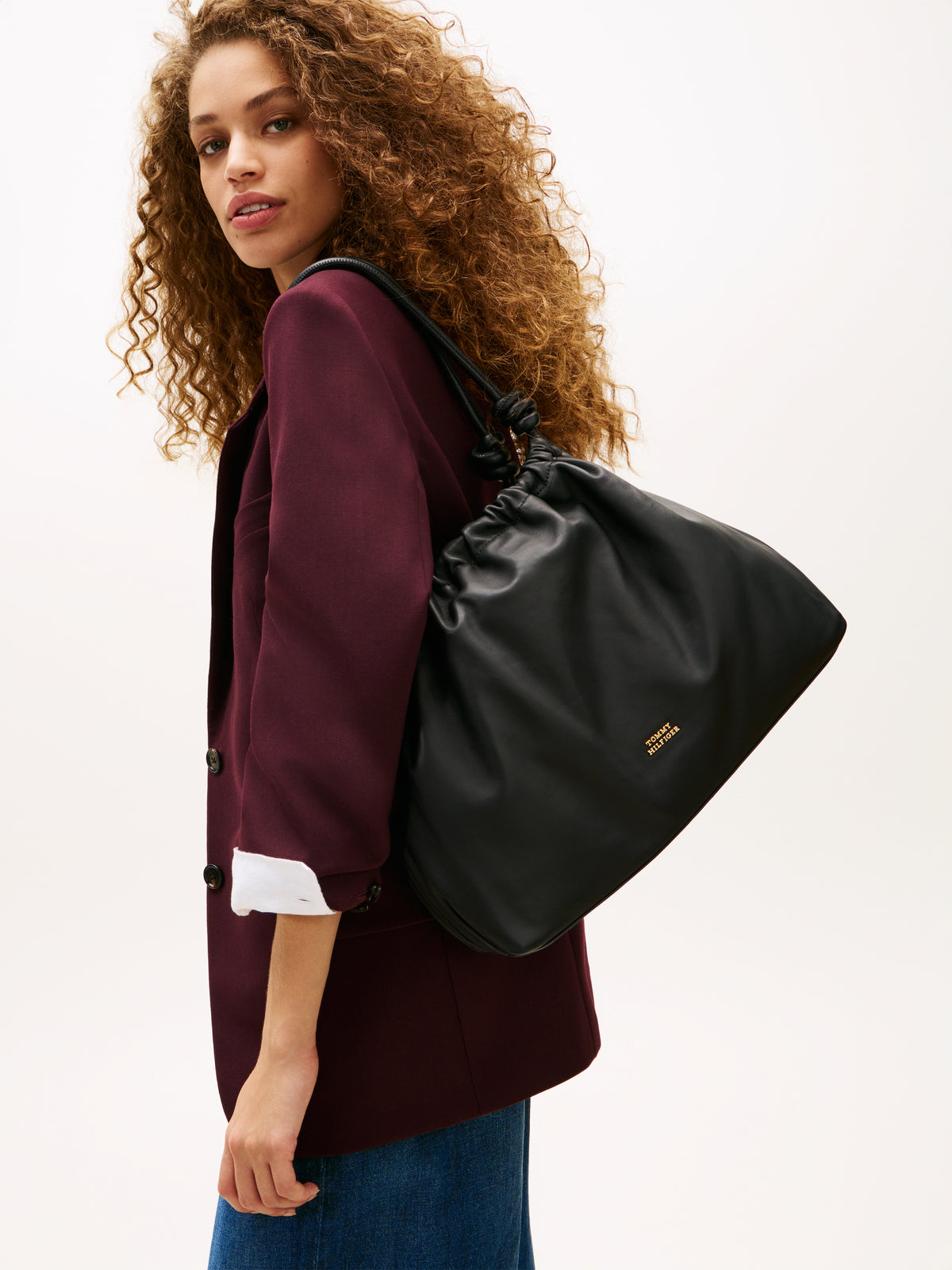 An image of the Tommy Hilfiger Soft Leather Hobo Bag