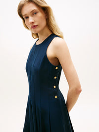 An image of the Tommy Hilfiger Linen Blend Hourglass Midi Dress