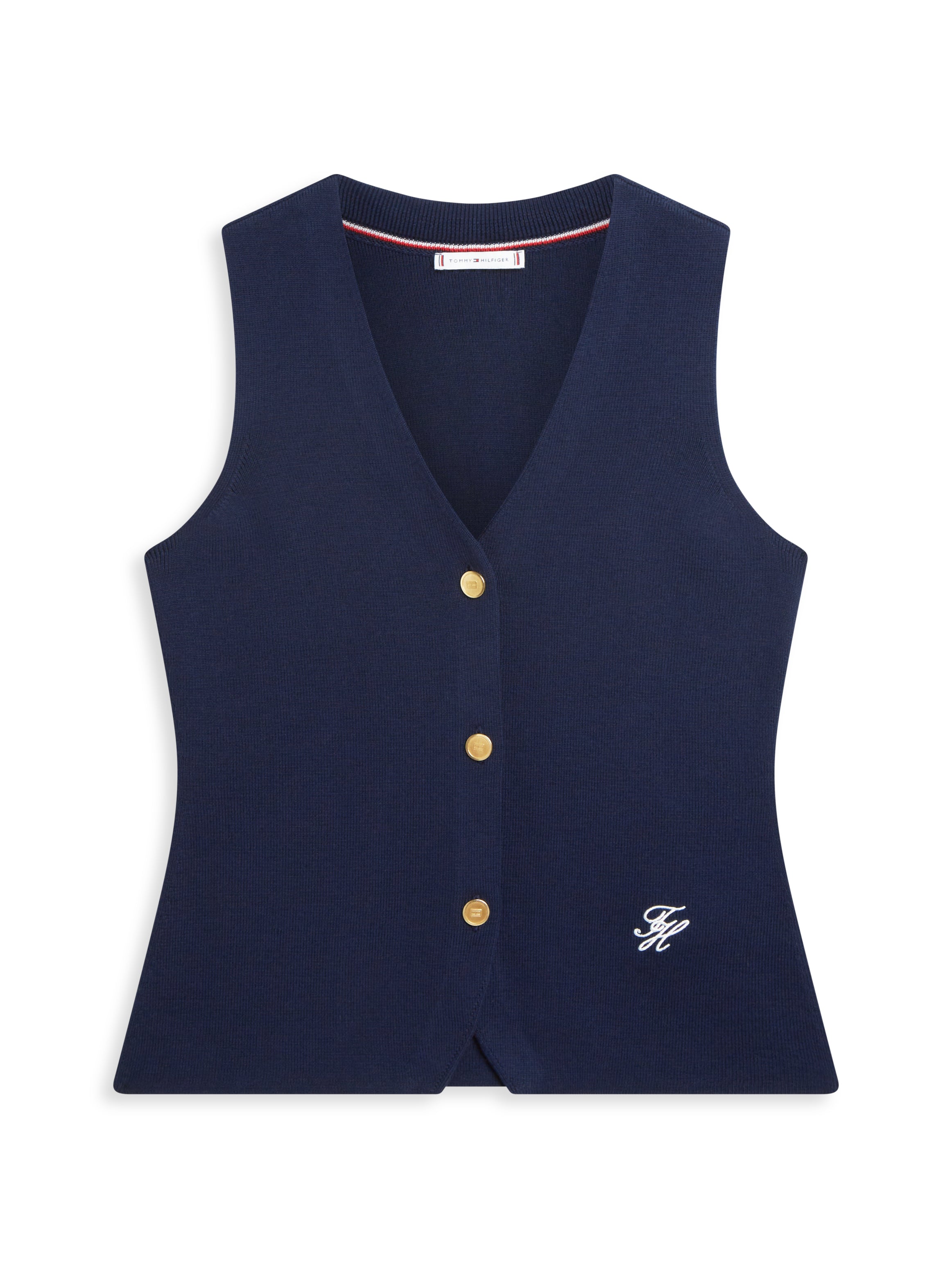 An image of the Tommy Hilfiger Premium Knit Slim V-Neck Sweater Vest
