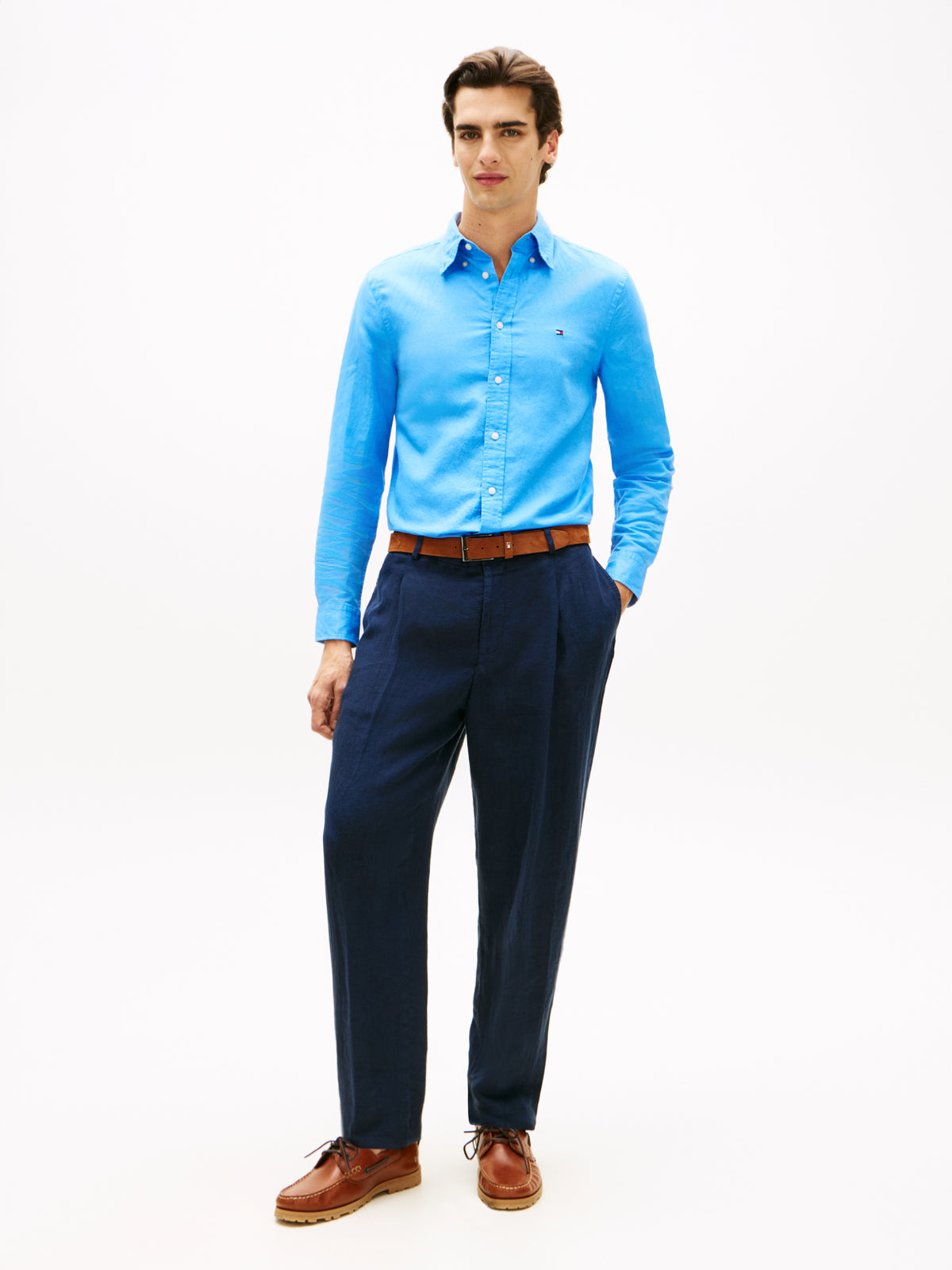 An image of the Tommy Hilfiger Linen Blend Solid Shirt