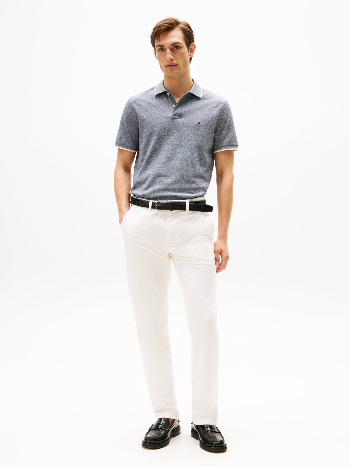 An image of the Tommy Hilfiger Cotton Linen Pique Polo