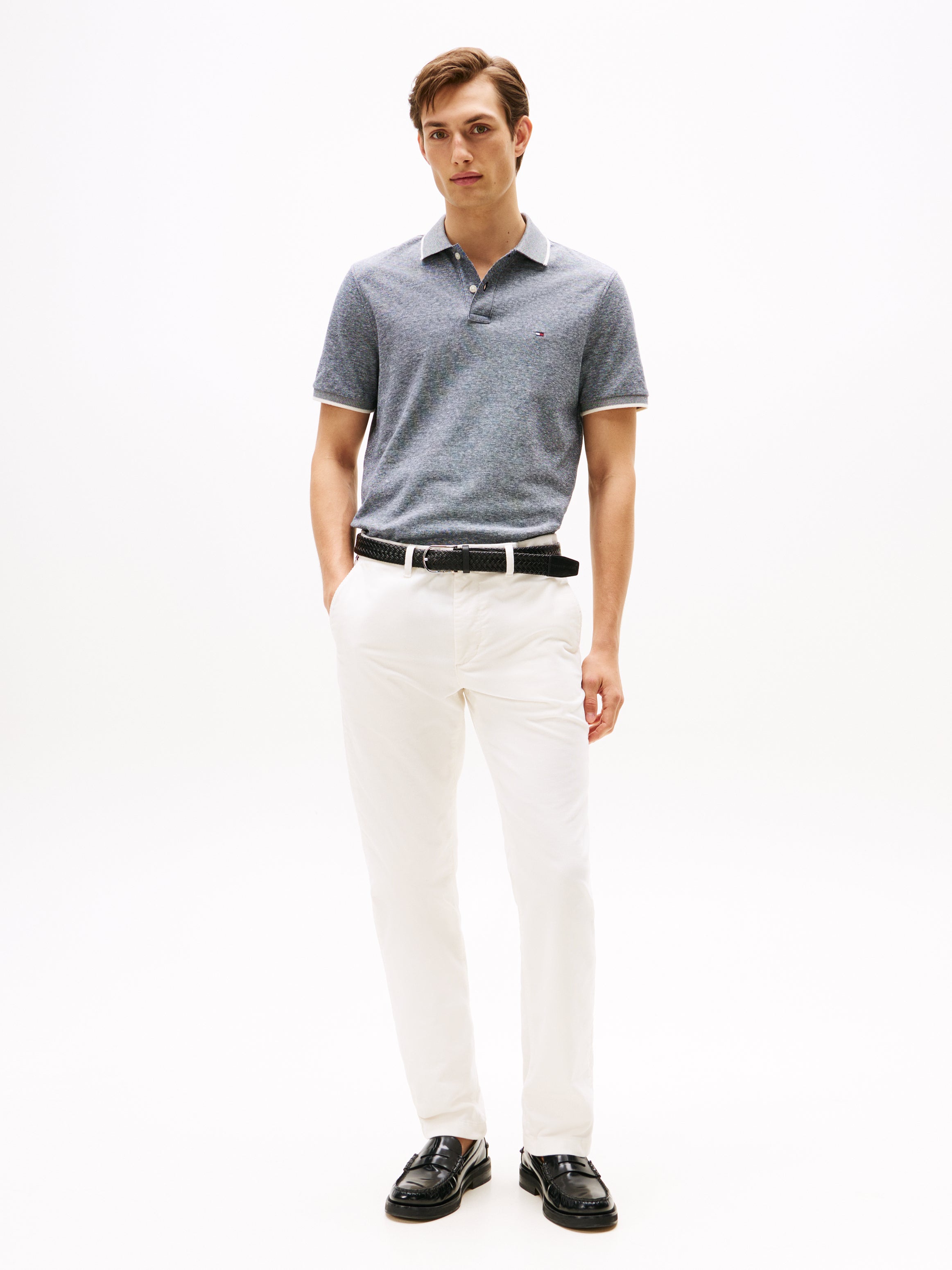 An image of the Tommy Hilfiger Cotton Linen Pique Polo