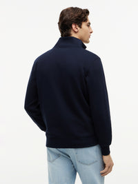 An image of the Tommy Hilfiger Flag Embroidery Terry Quarter-Zip Jumper