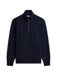 An image of the Tommy Hilfiger Flag Embroidery Terry Quarter-Zip Jumper