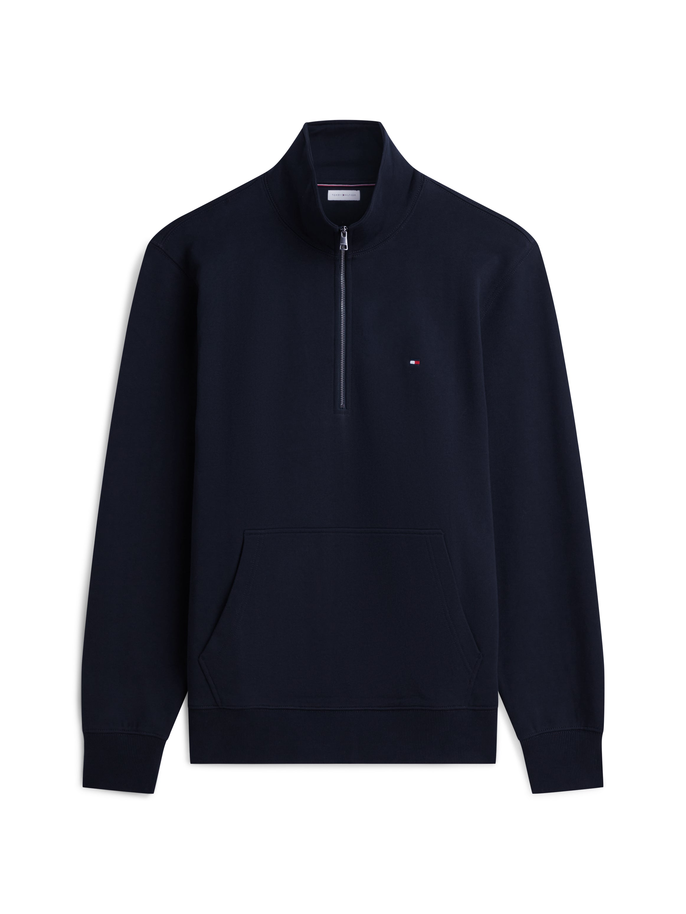 An image of the Tommy Hilfiger Flag Embroidery Terry Quarter-Zip Jumper