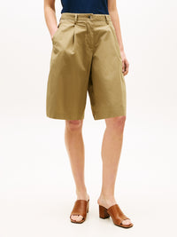 Washed Cotton Pleated Short