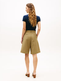 Washed Cotton Pleated Short