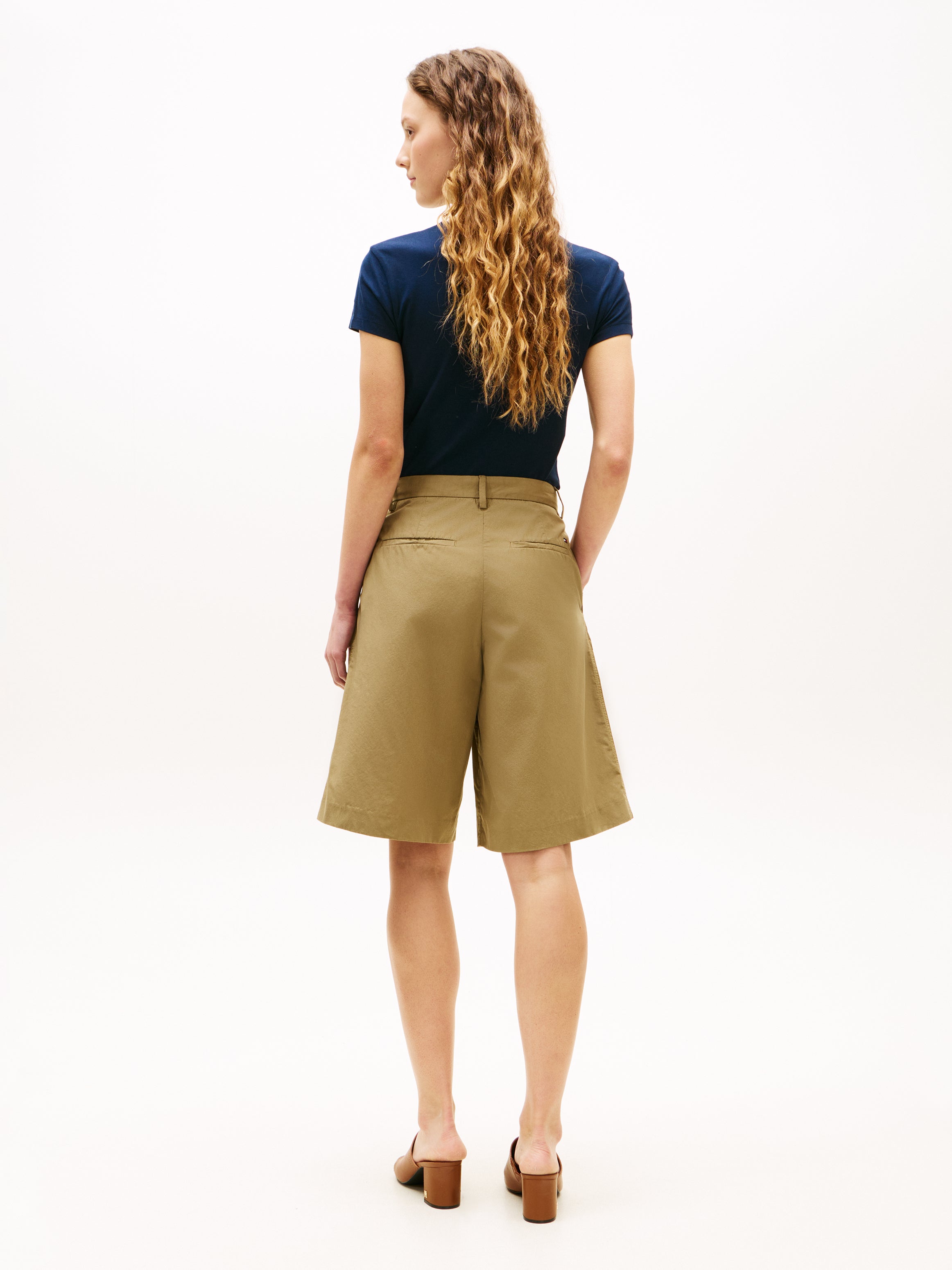 Washed Cotton Pleated Short