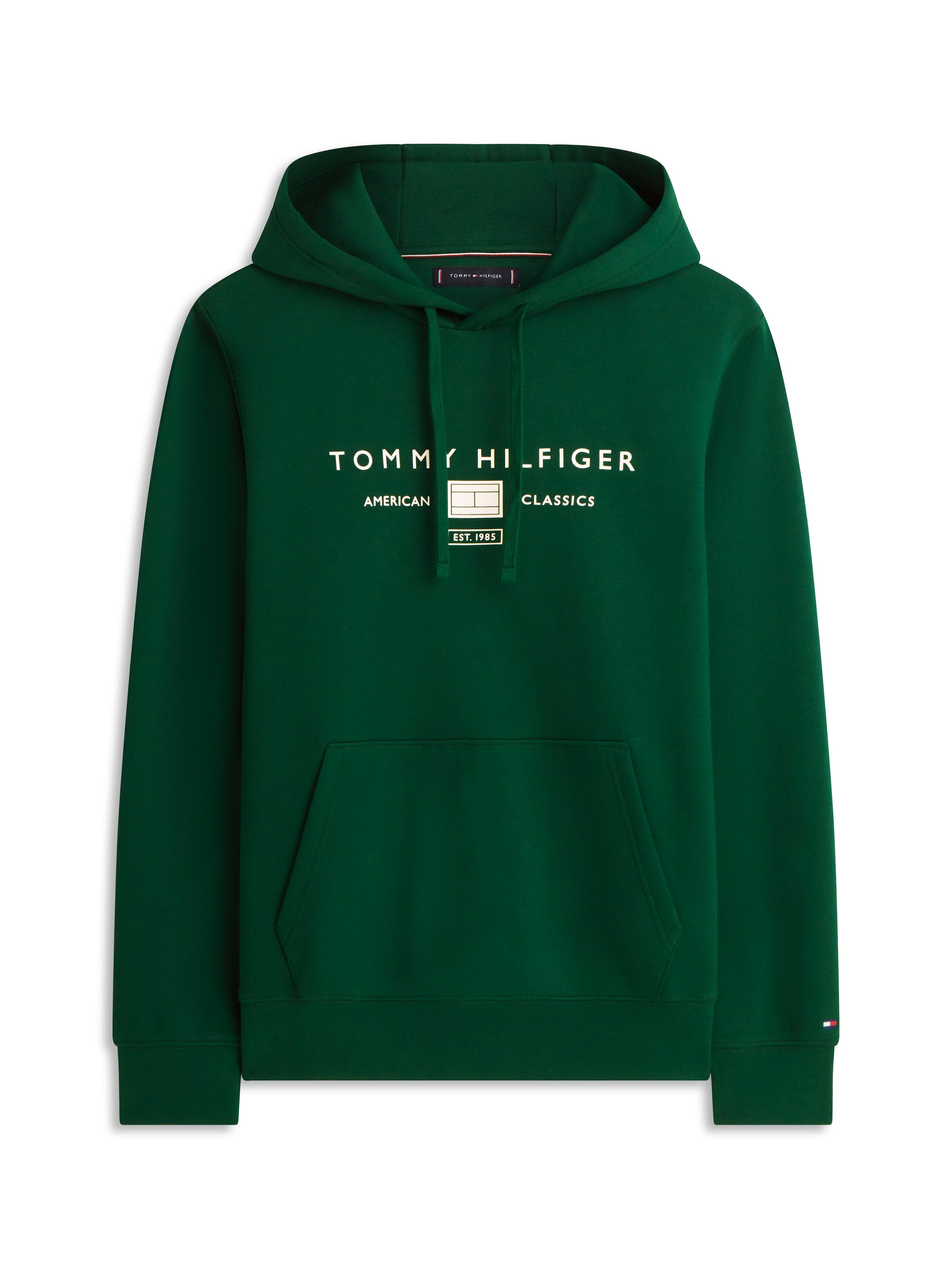 An image of the Tommy Hilfiger Logo Terry Drawstring Hoodie