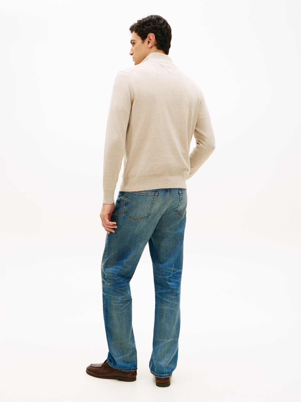 An image of the Tommy Hilfiger Flag Embroidery Quarter-Zip Jumper