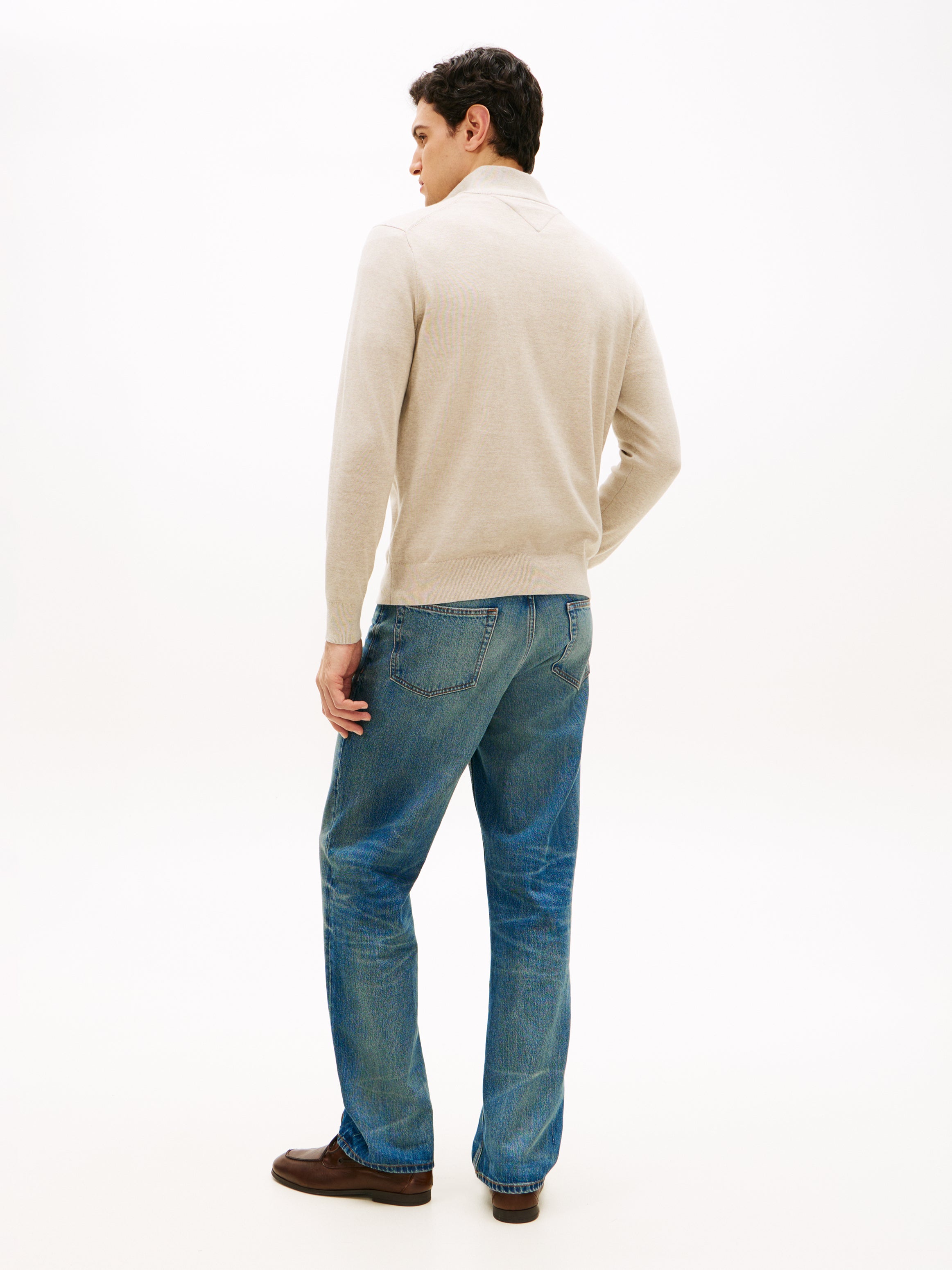 An image of the Tommy Hilfiger Flag Embroidery Quarter-Zip Jumper