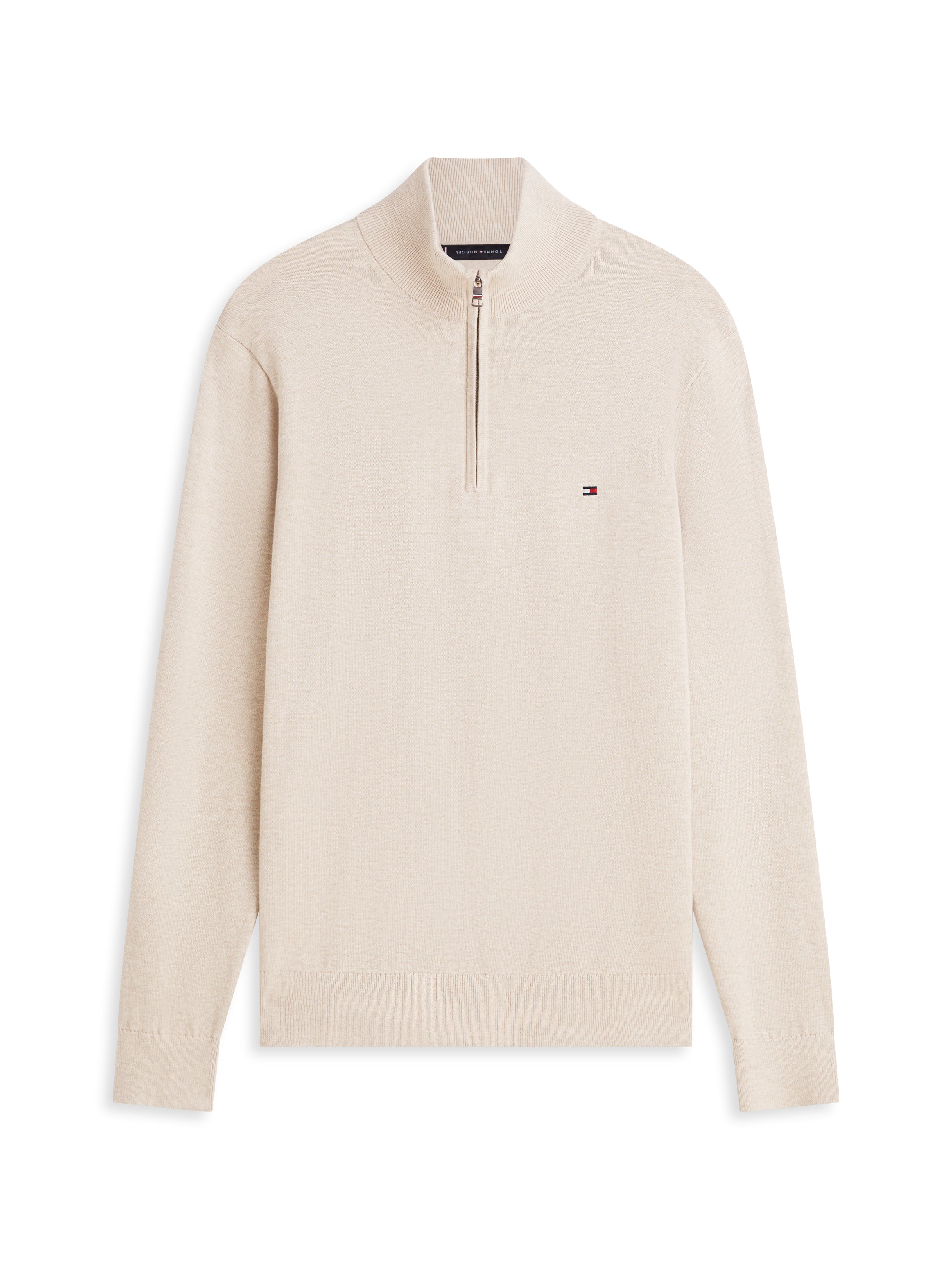 An image of the Tommy Hilfiger Flag Embroidery Quarter-Zip Jumper