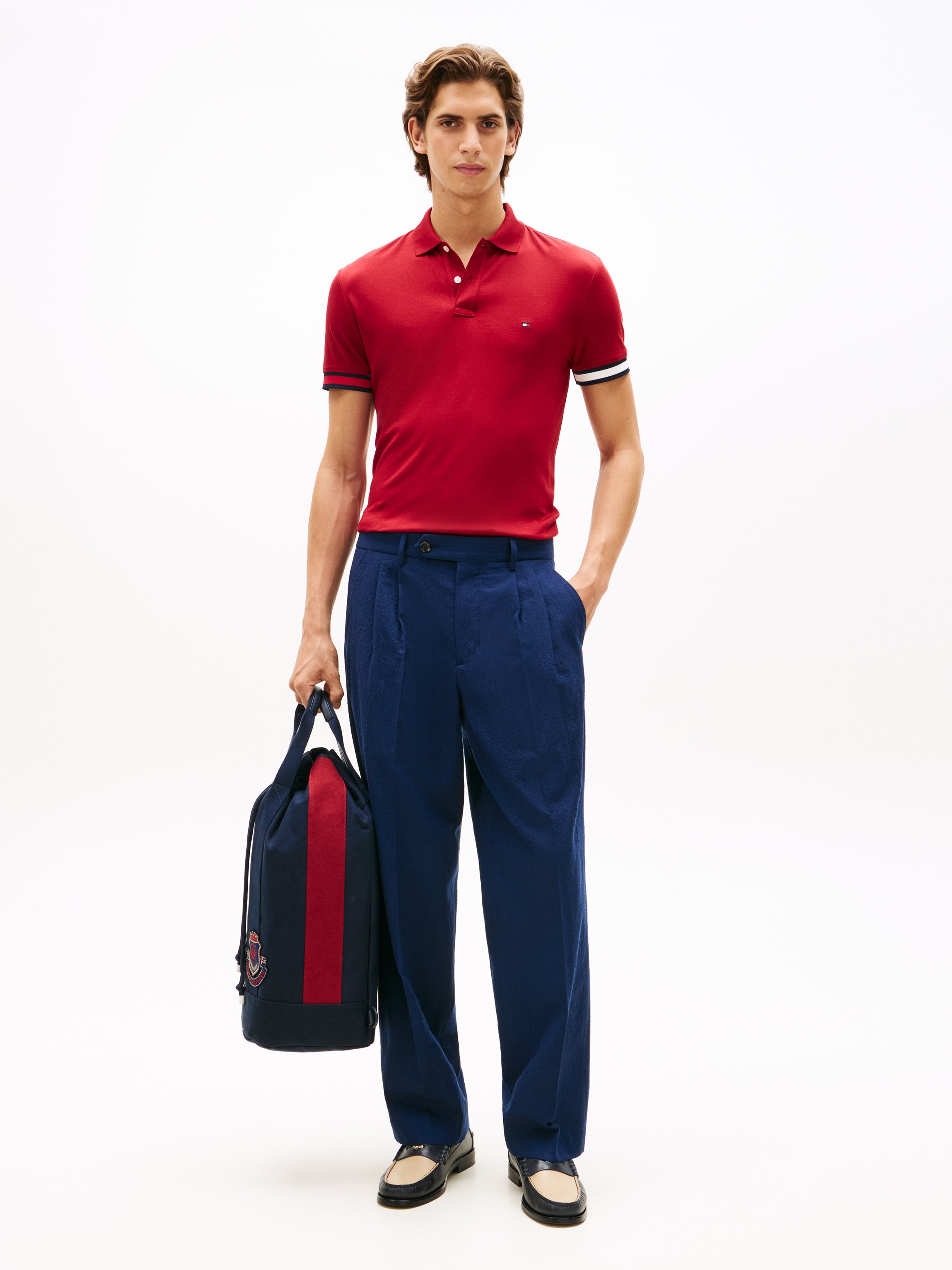 An image of the Tommy Hilfiger Cuff Liquid Cotton Slim Polo