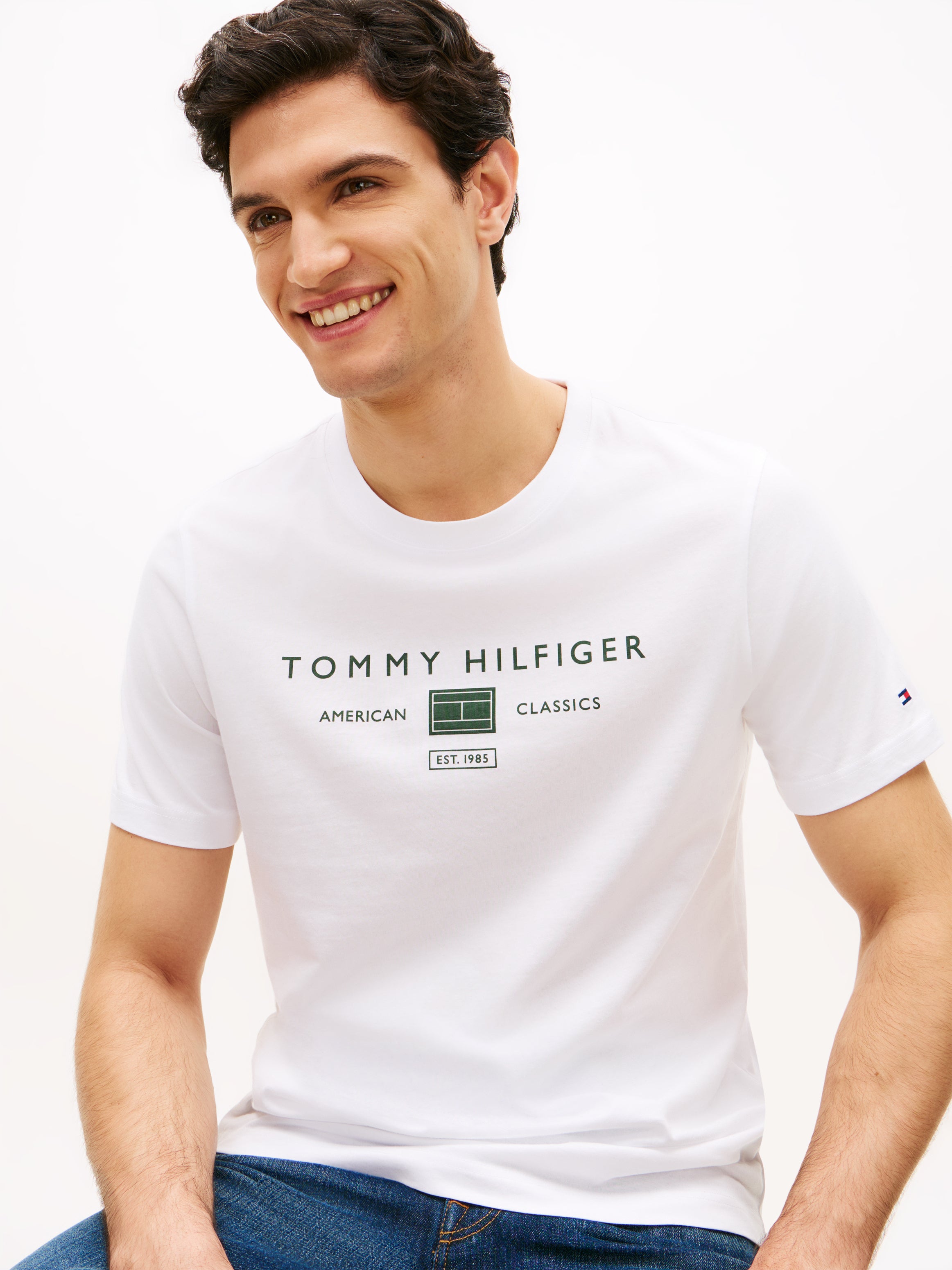 An image of the Tommy Hilfiger Brand Love Mono Stack Tee