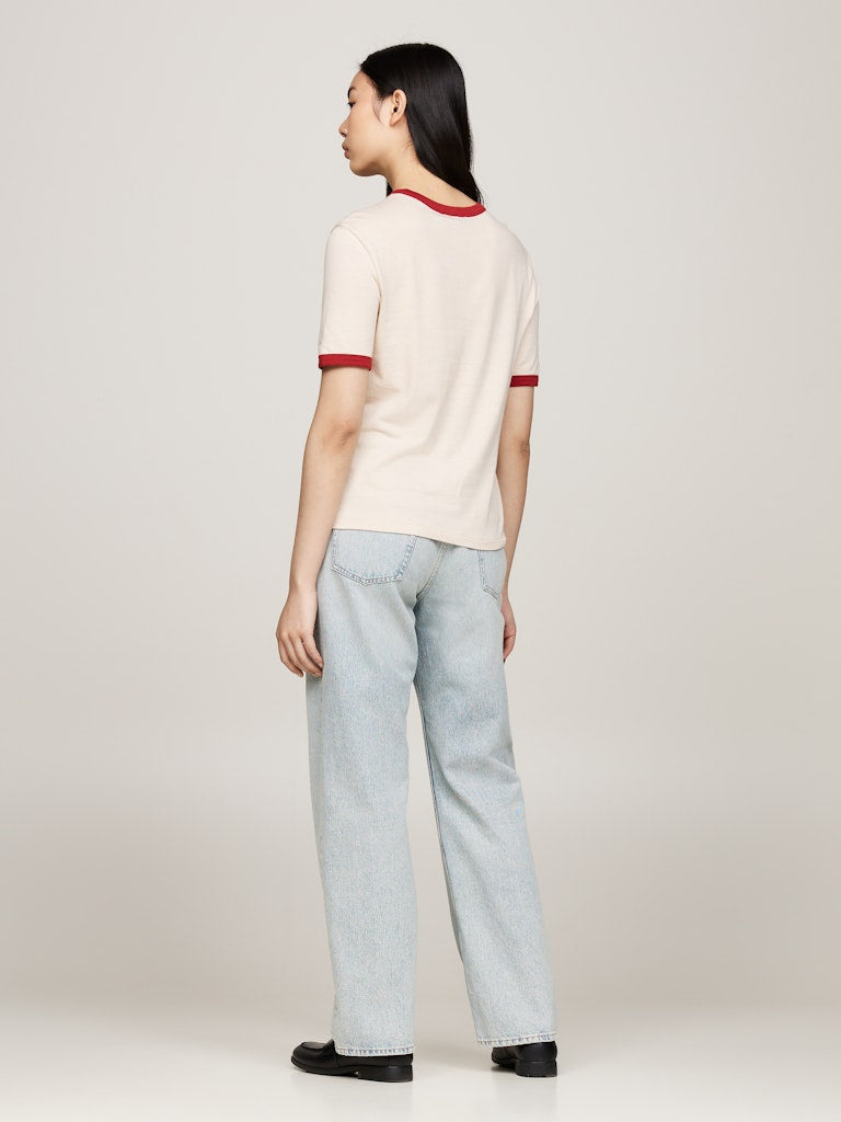 An image of the Tommy Hilfiger Varsity Logo Contrast Trim T-Shirt
