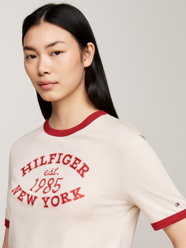 An image of the Tommy Hilfiger Varsity Logo Contrast Trim T-Shirt