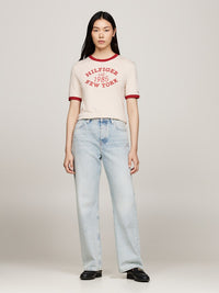 An image of the Tommy Hilfiger Varsity Logo Contrast Trim T-Shirt