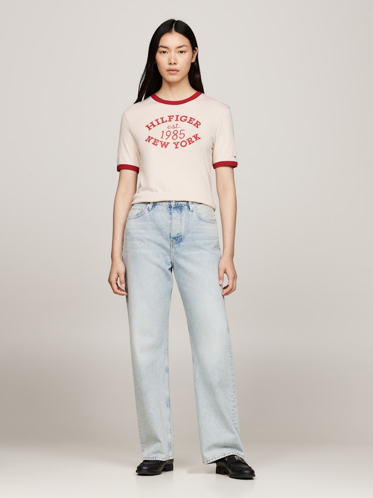 An image of the Tommy Hilfiger Varsity Logo Contrast Trim T-Shirt