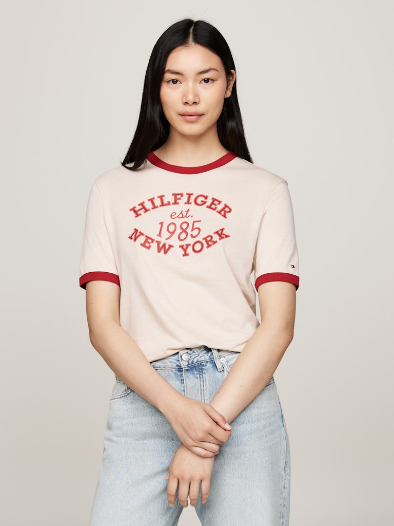 An image of the Tommy Hilfiger Varsity Logo Contrast Trim T-Shirt