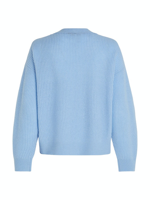 An image of the Tommy Hilfiger Script Soft Wool V-Neck Cardi