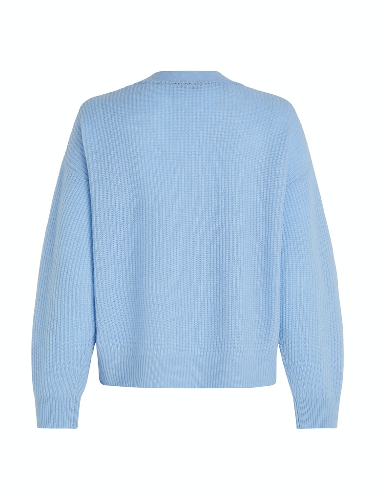 An image of the Tommy Hilfiger Script Soft Wool V-Neck Cardi