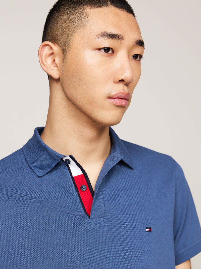 An image of the Tommy Hilfiger Tipped Placket Flag Embroidery Polo
