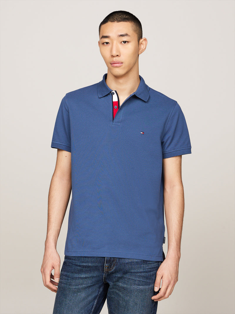 An image of the Tommy Hilfiger Tipped Placket Flag Embroidery Polo