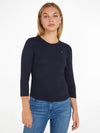 An image of the Tommy Hilfiger 1985 Slim Slub Open Neck Top