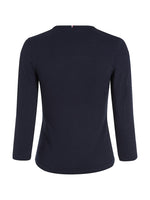 An image of the Tommy Hilfiger 1985 Slim Slub Open Neck Top
