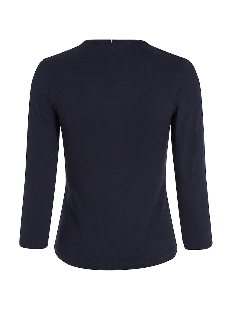 An image of the Tommy Hilfiger 1985 Slim Slub Open Neck Top