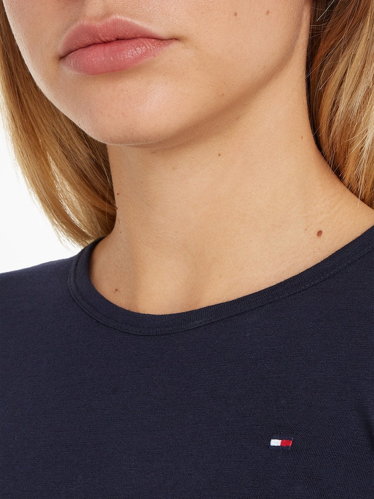An image of the Tommy Hilfiger 1985 Slim Slub Open Neck Top