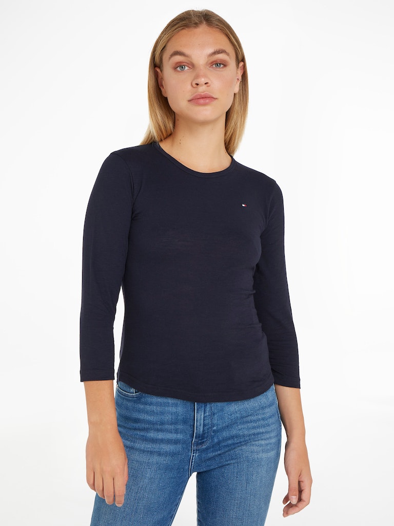 An image of the Tommy Hilfiger 1985 Slim Slub Open Neck Top