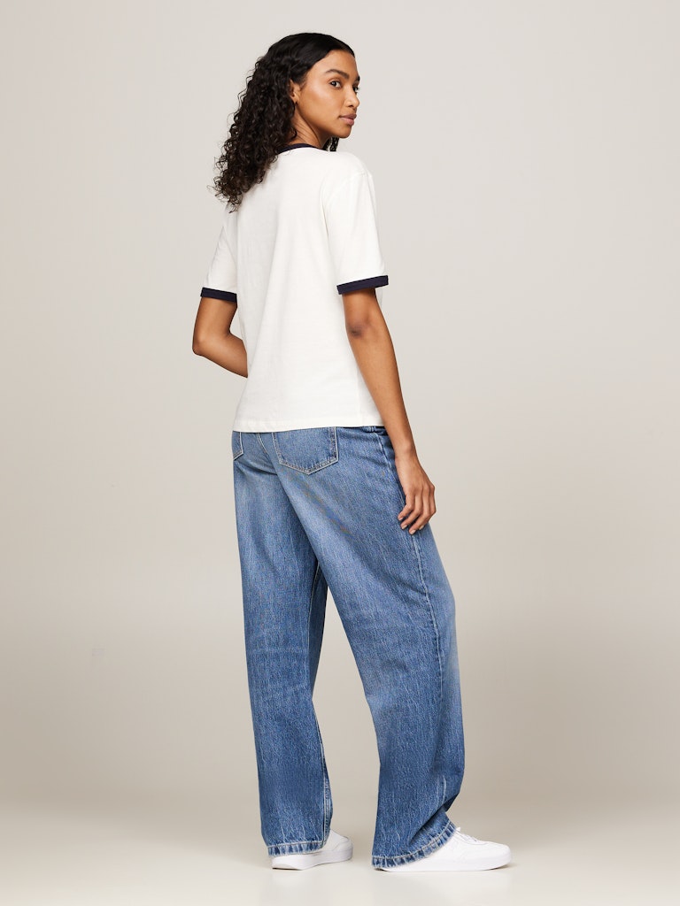 An image of the Tommy Hilfiger Varsity Logo Contrast Trim T-Shirt