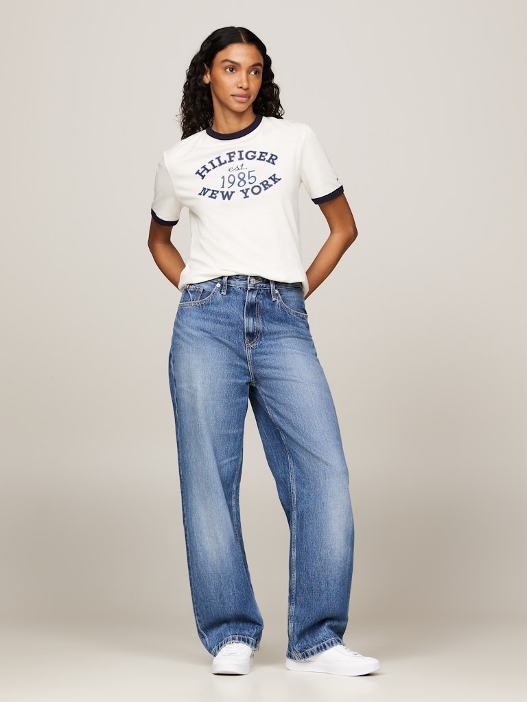 An image of the Tommy Hilfiger Varsity Logo Contrast Trim T-Shirt