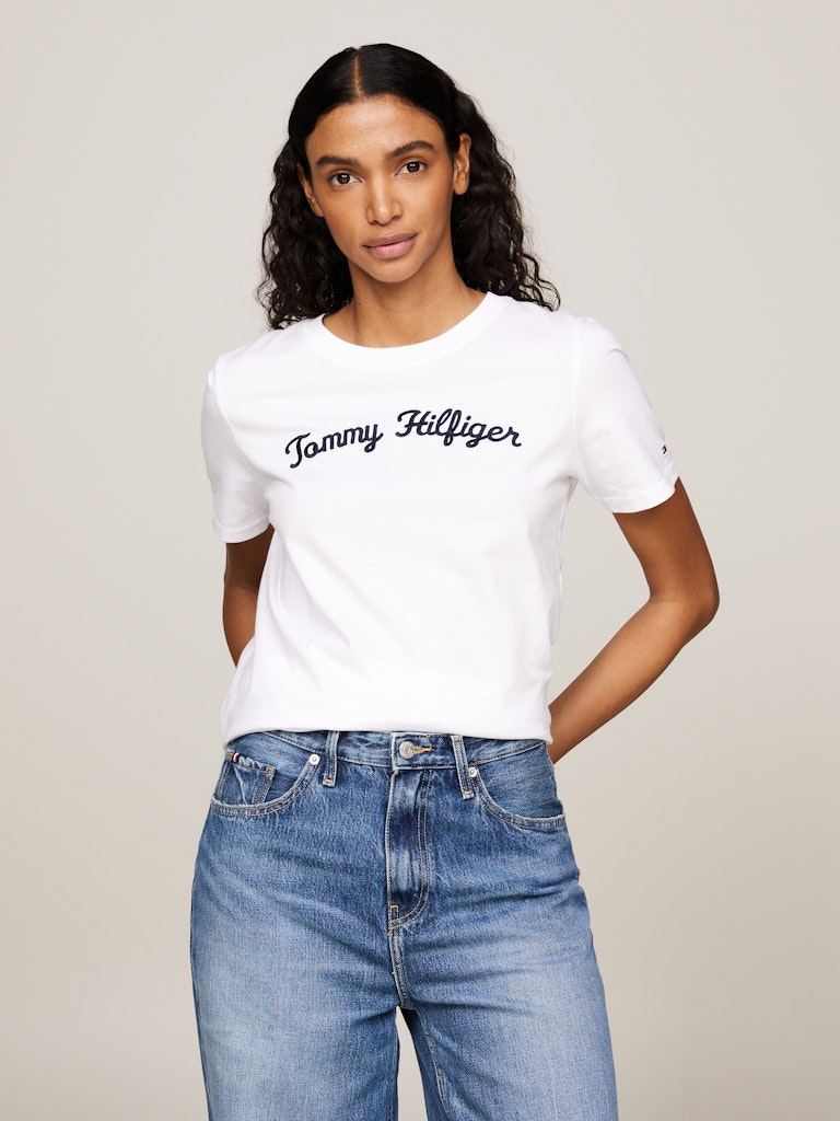An image of the Tommy Hilfiger Script Logo Embroidery T-Shirt
