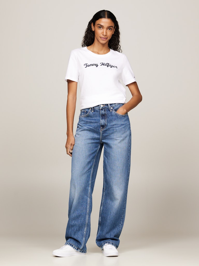 An image of the Tommy Hilfiger Script Logo Embroidery T-Shirt