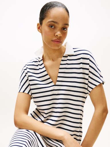 An image of the Tommy Hilfiger Fit And Flare Midi Polo Dress
