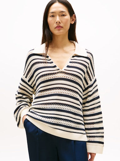 An image of the Tommy Hilfiger Crochet Polo Sweatshirt