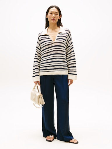 An image of the Tommy Hilfiger Crochet Polo Sweatshirt