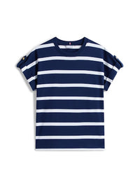 An image of the Tommy Hilfiger Gold Button Crew Neck T-Shirt