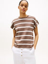 An image of the Tommy Hilfiger Gold Button Crew Neck T-Shirt