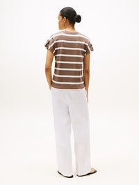 An image of the Tommy Hilfiger Gold Button Crew Neck T-Shirt