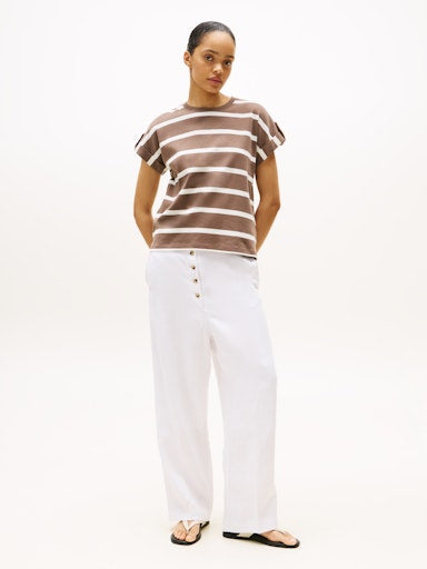 An image of the Tommy Hilfiger Gold Button Crew Neck T-Shirt