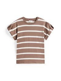 An image of the Tommy Hilfiger Gold Button Crew Neck T-Shirt