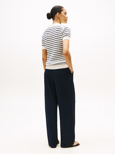 An image of the Tommy Hilfiger Cable Knit Polo Jumper