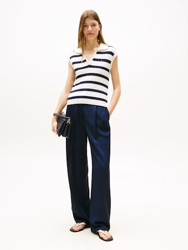 An image of the Tommy Hilfiger Cable Knit Polo Vest